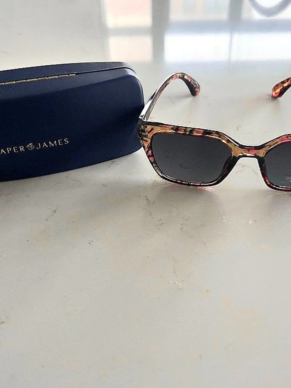 Draper James DJ9021 Blush Floral Sunglasses Floral Frame Glasses in Brown & Pink